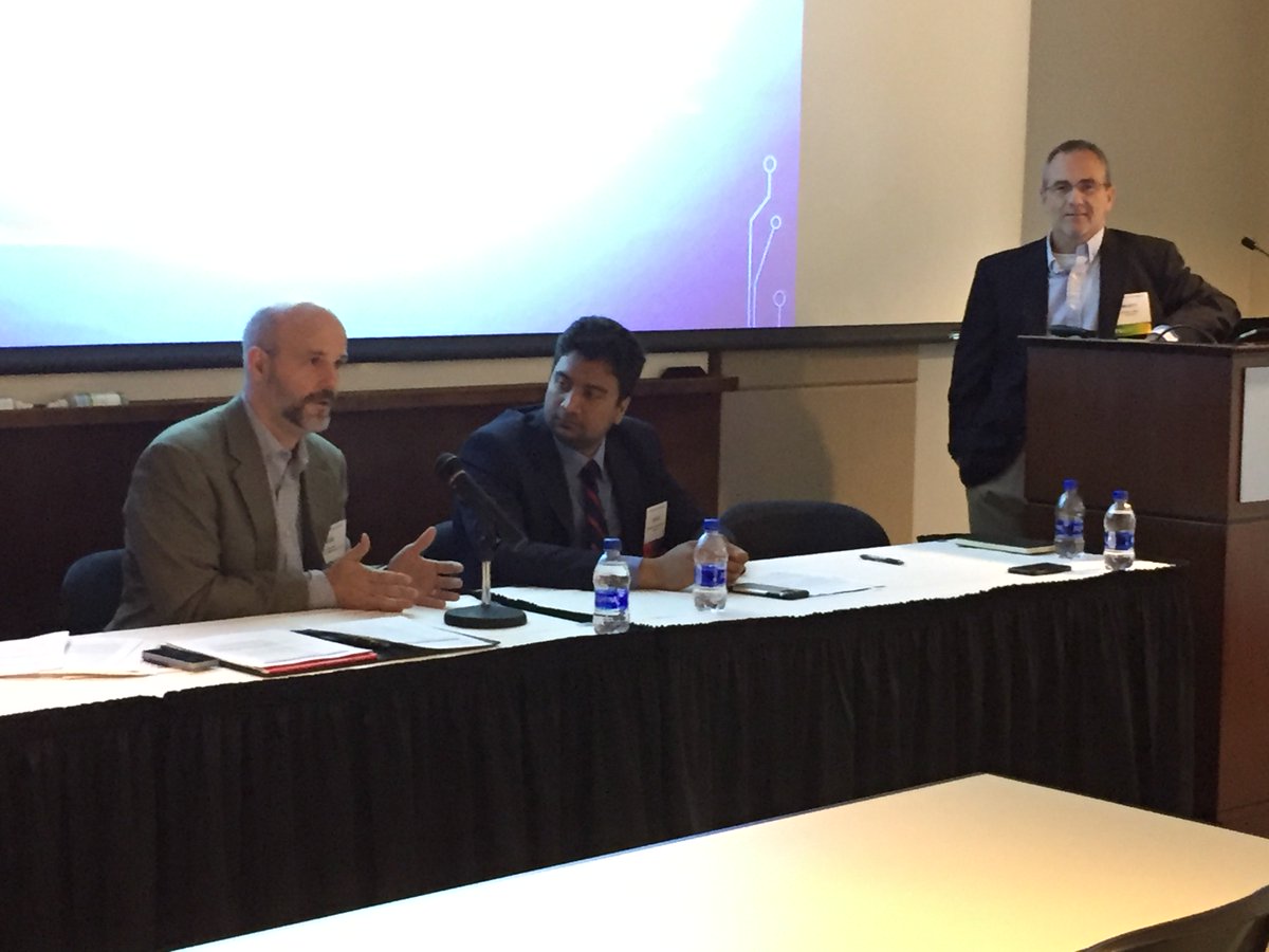 GetSocialHealth's tweet photo. Unpacking the Healthcare Industry #CyberSecurity Task Force Report at #AMCSP18 with Steve Snyder of @SmithMooreLaw, Monty LaRue and Sayee Chhandrasekaran of @Allscripts. https://t.co/0PZcpHEQZm