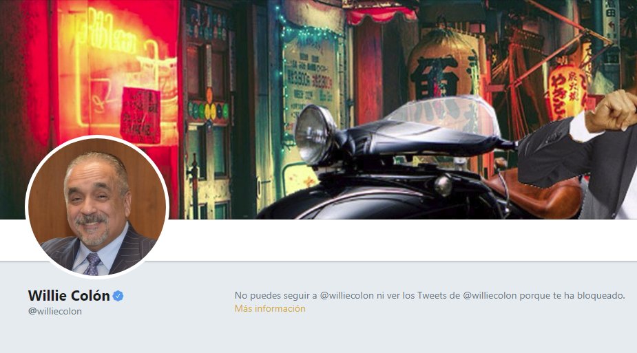 Lástima existan artistas de la talla del Sr <a href="/WillieColon/">Willie Colón</a> que bloqueen a un medio de comunicación salsero como nosotros, aun cuando existen pocos medios especializados en Salsa.