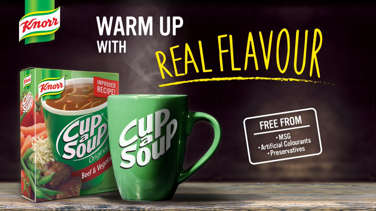 whats4dinnerSA's tweet photo. Warm up with real flavour. Have a Knorr Cup-a-Soup. Visit https://t.co/pzMLJVkMR1 to get your discount now. https://t.co/uqZSJaHbMx