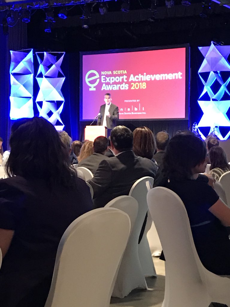 laurmacdougall's tweet photo. The most #EXportant awards event of the year! @StephenMcNeil speaks on the vibrant and growing export scene in #NovaScotia @NSBI #NSEAA #ThinkExport https://t.co/H4fSrStY5E
