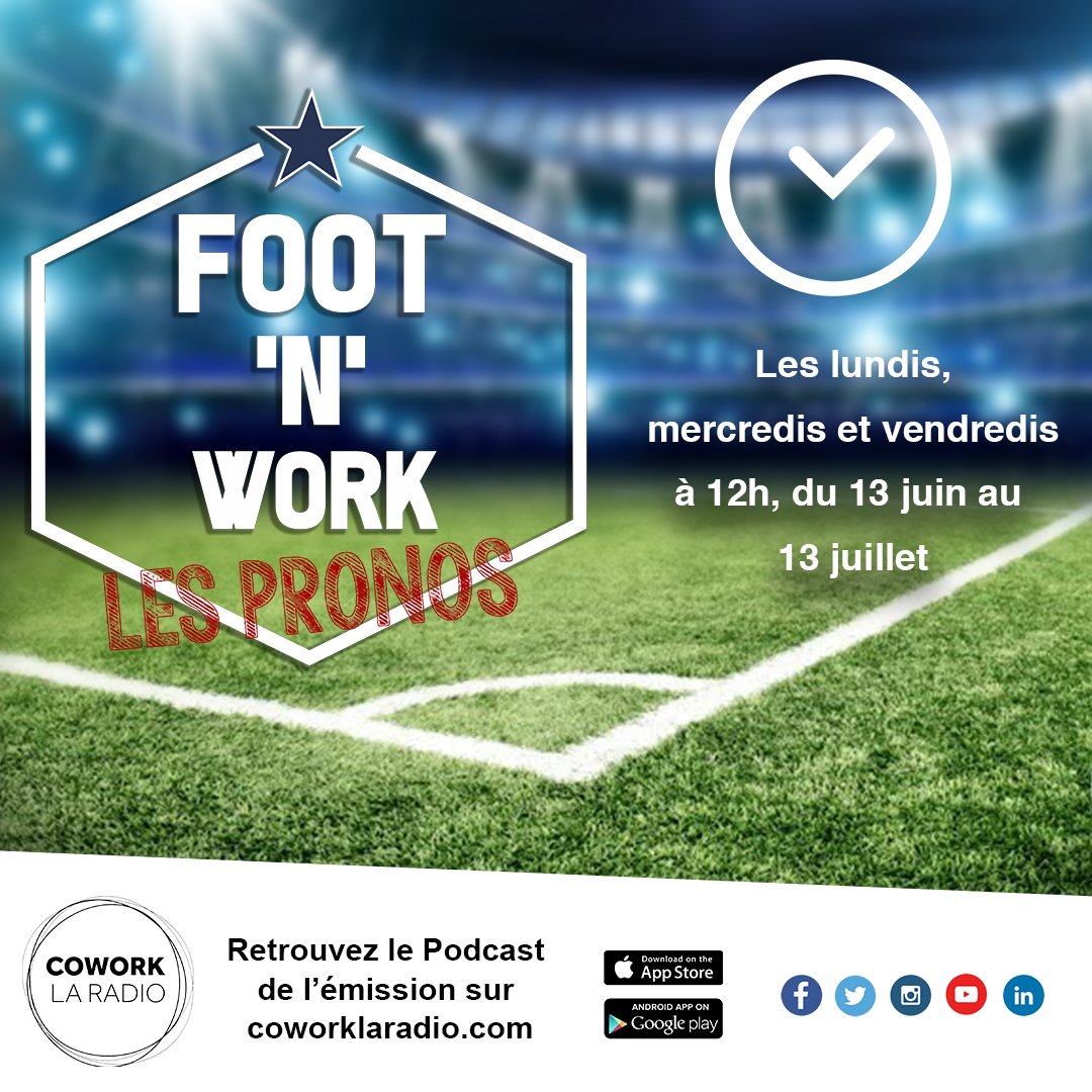 coworklaradio's tweet photo. A l'occasion de la Coupe du monde de football 2018 Cowork La Radio lance Foot’N Work - une émission d’analyses et pronostics https://t.co/YzqRcuskKc #footnwork #regusfrance #coworklaradio #spacesparis @spacesworks https://t.co/faOGiTMxEb
