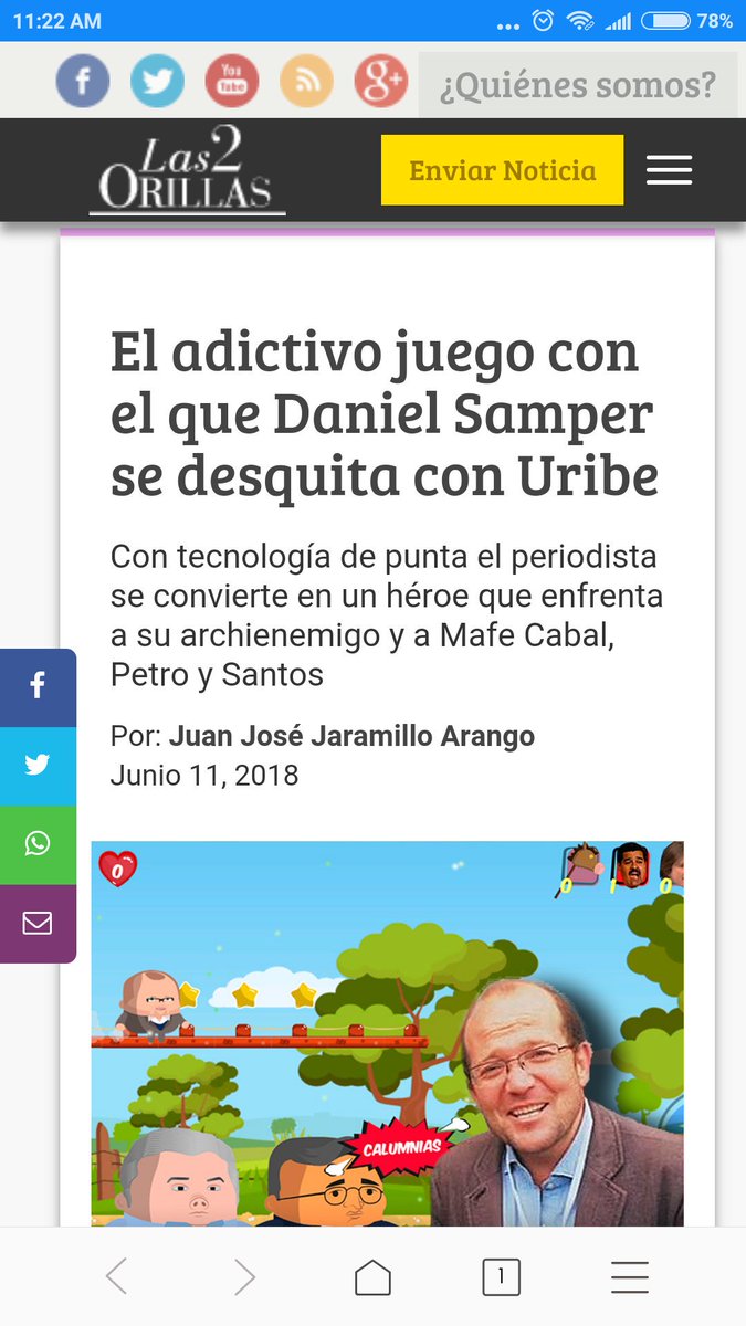 miputojuego's tweet photo. Gracias a @Las2Orillas por esta fantástica nota sobre #MiPutoJuego de @DanielSamperO
https://t.co/6Ub1SgYkm4 https://t.co/FeJEMzfOU5