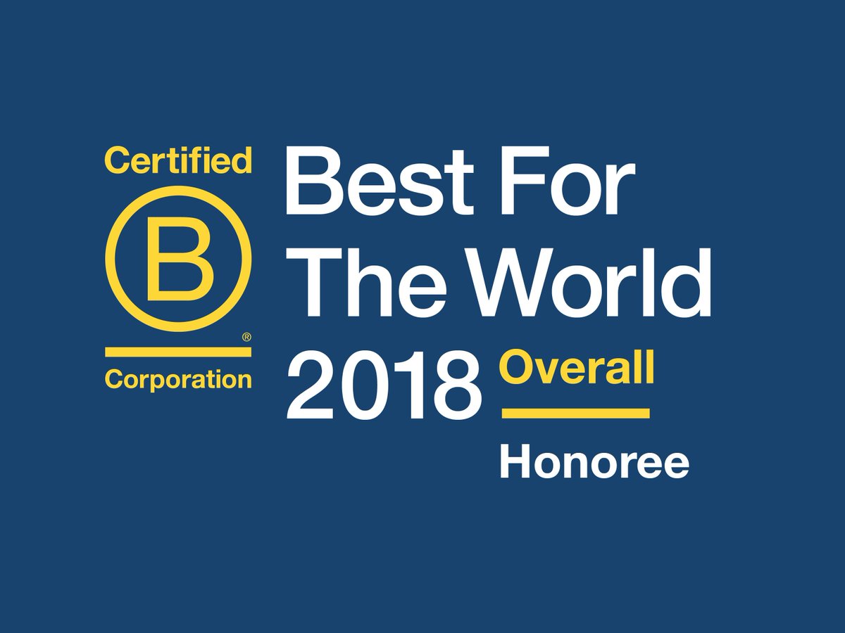 The 2018 Best For The World Lists are here! TGI is proud to be an honoree! Check out the full list here: ctt.ac/59dau+ #bestfortheworld18 #BCorp