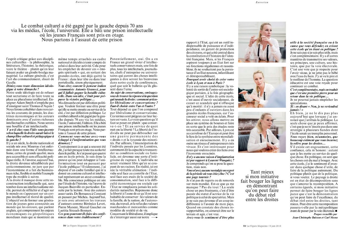 MarionMarechal's tweet photo. "Le combat culturel a été gagné par la gauche depuis 70 ans via les médias, l'école, l'université. Elle a bâti une prison intellectuelle où les jeunes Français sont pris en otage. Nous partons à l'assaut de cette prison avec l'@ISSEP_Lyon." 
(Le Figaro Magazine - 8 juin 2018) https://t.co/yLIvXTh4zY