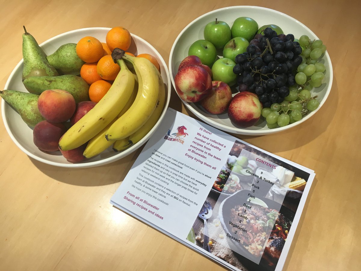 IncentiveFM's tweet photo. Its #wellnessweek for the team at @TweetBluewater and fresh 🍓🥦🥕 for all, accompanied by a delicious #CookBook made up recipes from everyone at Bluewater. Also an Interactive Health Kiosk #Health MOT #health #mind #body #HealthyEatingWeek Sharing recipes &amp; Ideas https://t.co/SvsqFAs6VF
