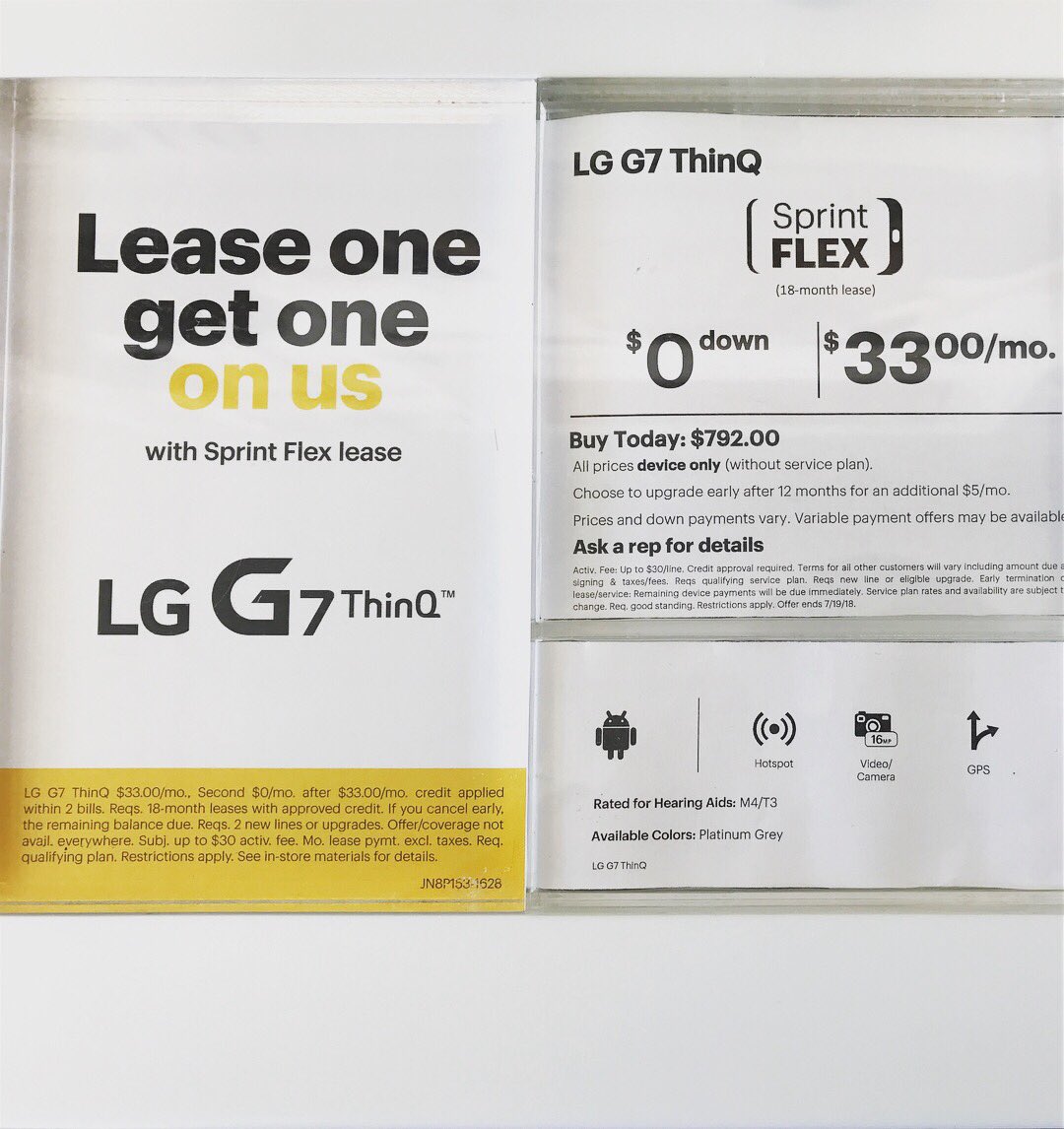 ****Fathers Day Gift Alert****
Here's our amazing LG G7 ThinQ come by and talk to us about Leasing one G7 and receiving a second one on Sprint!