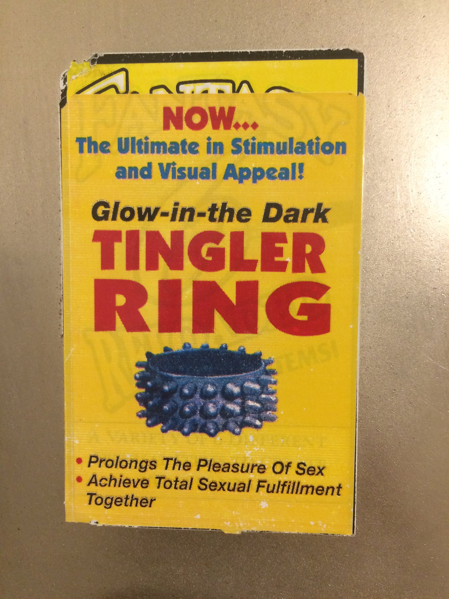 Asmara Bhattacharya on X: Quite the progressive small town gas station  girls' bathroom: Tampons? No. Sanitary pads? Nope. Condoms? Not even. But  disposable S&M c$#%rings?? Why, sure, we've got you covered! And