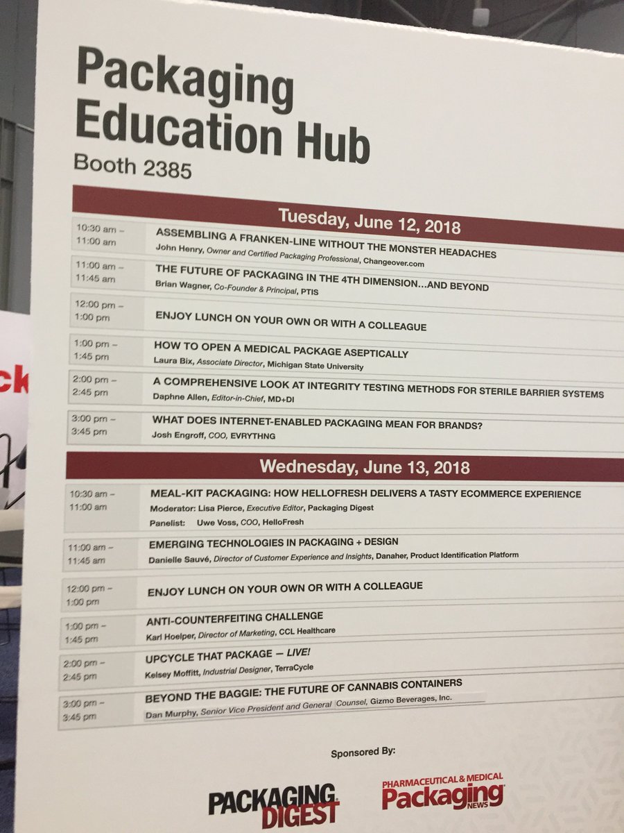 Medical Packaging discussions on stage at the Packaging Education Hub at EastPack and MD&amp;M East #AdvMfgExpo