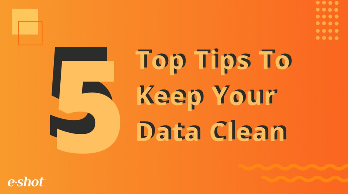 eshot_net's tweet image. 5 techniques which will help you keep your data base squeaky clean. 🎉💌🎉
(INFOGRAPHIC)

[ bit.ly/2KxhgIw ] #EmailMarketing #EmailList #DataCleanse #Data #EmailGeeks
