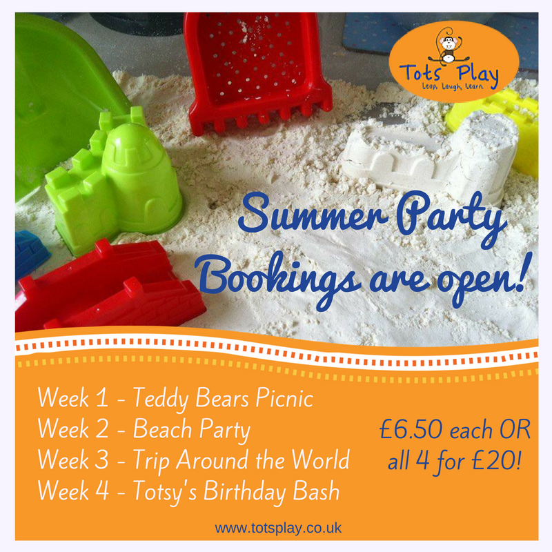 TotsPlayBham's tweet photo. Bookings are open for our 2018 Summer Parties and selling like Hot Cakes!
4 weeks, 4 themes, 4 days...! 
Book your place now...
https://t.co/ogCVwUbf0E https://t.co/GwJtrAwKfW