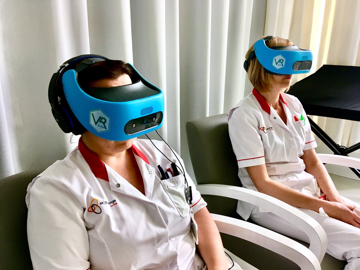 VRsanaHQ's tweet photo. Thanks for your enthusiasm nursing staff AZ Groeninge. Looking forward to the scientific results! #azgroeninge #htcfocus #vr https://t.co/uiItFoUid8