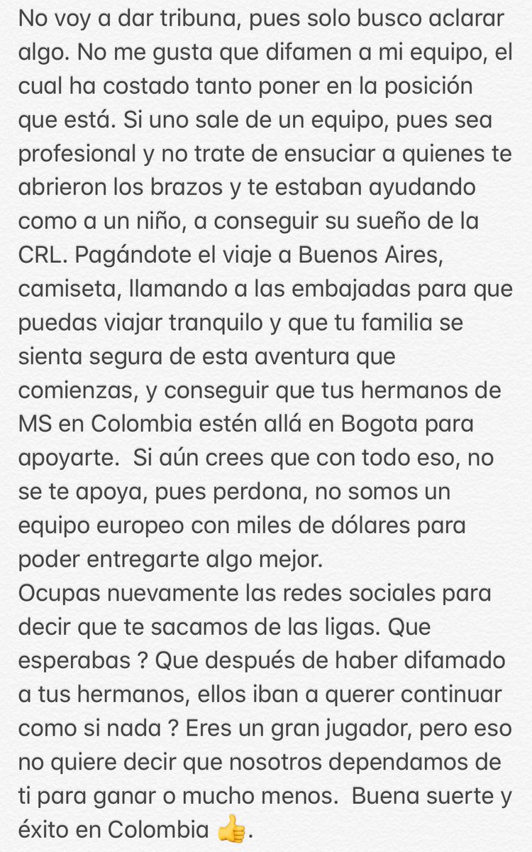 Comunicado de Magic Superiority eSports:

Señor <a href="/MatiasMissori2/">Matias Missori</a> ...