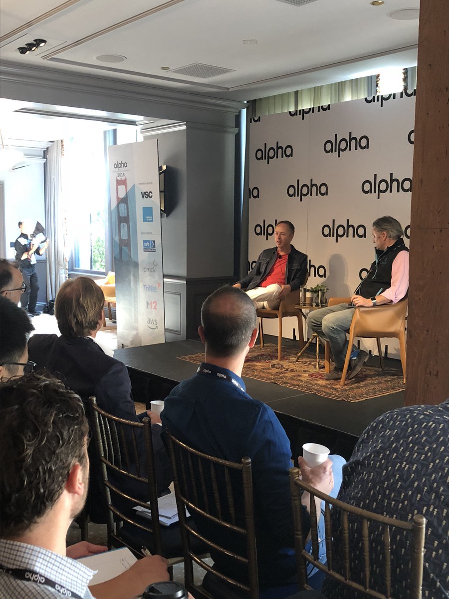 alphaclub's tweet photo. Kicking off the 5th Annual Alpha Hardware Summit with a fireside chat interview with @jeff @jcjohnson #alphahardware18 https://t.co/k2b3DI0sNv