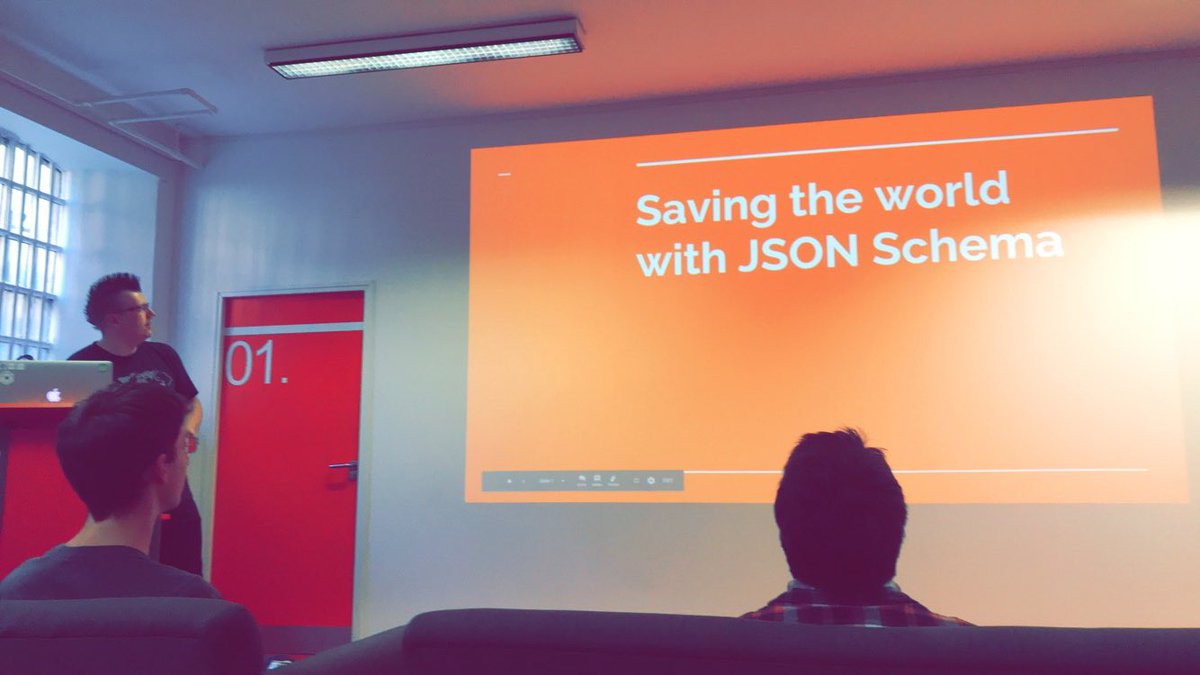 TheHashton's tweet image. Saving the World with JSON Schema tonight thanks to Jonathan Redpath @nottsjs #nottsjs #wearejh #nottingham #js