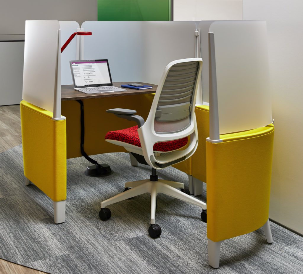 Students &amp; faculty need more places to focus on campus. With the addition of Brody desk, schools have options to provide study spaces in an open plan. #NeoCon50