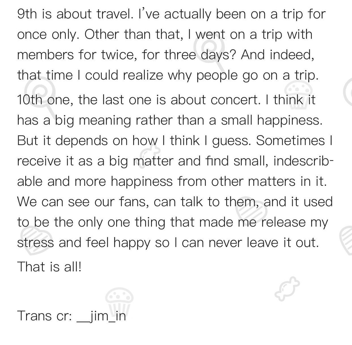 __jim_in's tweet photo. [2018 FESTA] Jimin’s list of small but certain happiness❤️

#JIMIN #지민 #BTS @bts_twt
#방탄5주년ㅊㅋ #5YearsWithBTS
#Happy5thAnniversaryBTS

🔗https://t.co/D5uXrODgT6 https://t.co/mqewkbFvdO