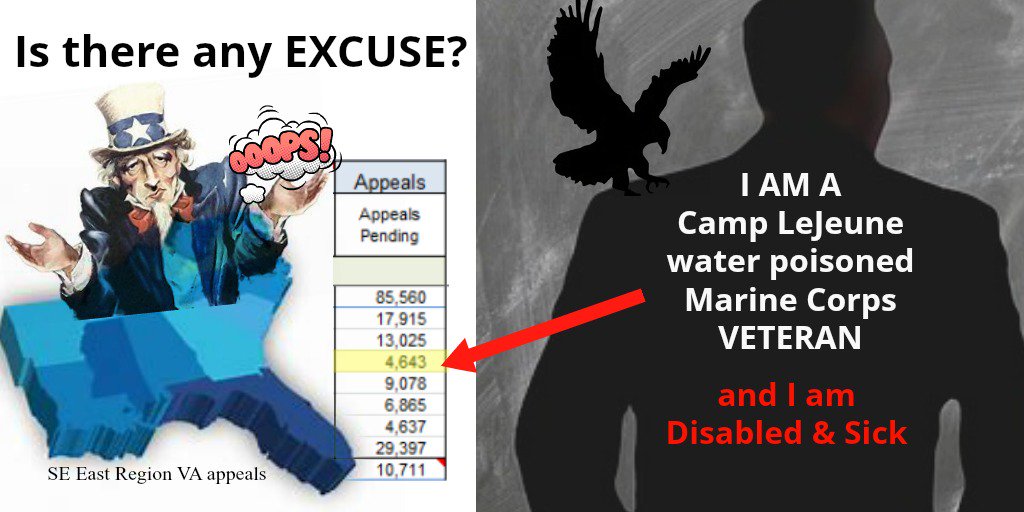 valsthewoman's tweet photo. #CLNC #Veterans appeals- the denied claims of warriors NOW fighting a silent war are stacking up in #louisville These are #Veterans waiting 5 plus years- some die waiting! RT if you love #Veterans! @realDonaldTrump expedite Camp Lejeune appeals!! They were poisoned on BASE! #MAGA https://t.co/1nWsds3jRb