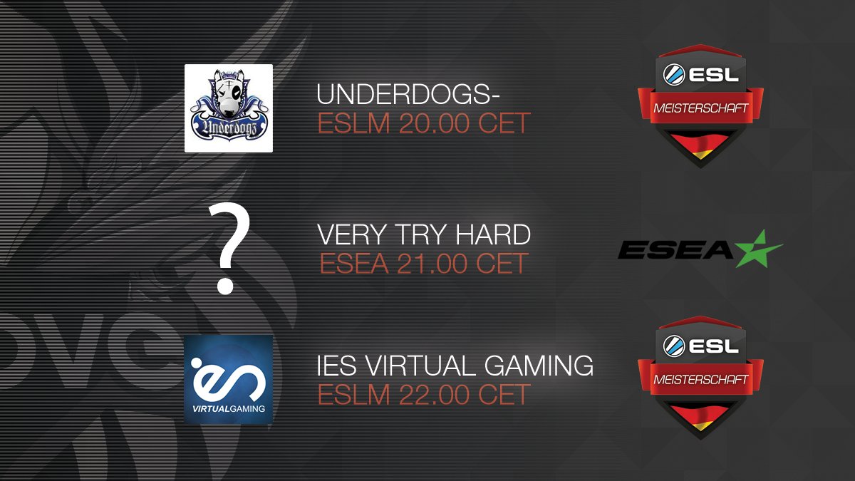 teamabovech's tweet photo. UPDATE

There's another #ESLMeisterschaft match at 22.00 CET against @ieSesports on de_mirage ! Good luck to everyone ! https://t.co/NosxLLZwUb
