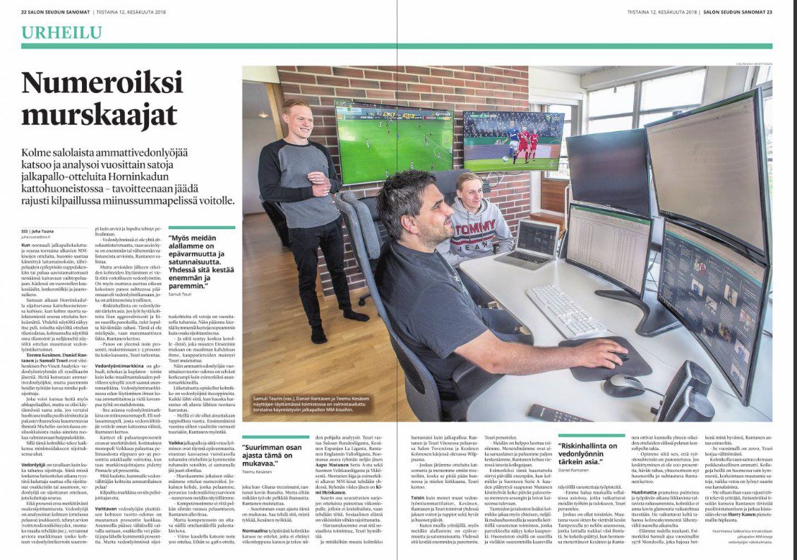 ProVincit_'s tweet photo. Tänään 12.6. @JuhaTuuna kirjoitti @Salkkari:in jutun toiminnastamme. Olemme ilolla mukana edistämässä vedonlyöntiin liittyvien negatiivisten assosiaatioiden kitkemistä. Tässä juttu kuvina, sillä monet ovat sen perään kyselleet. #pelisijoittaminen #vedonlyönti https://t.co/mCFX7IeD65