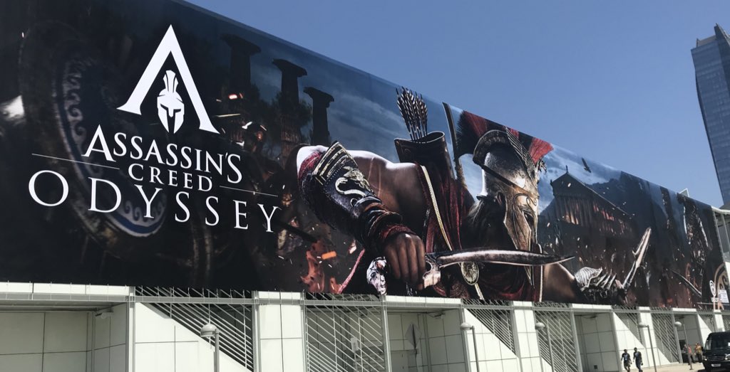 Day 1 of #E32018 is here! 

😱#AssassinsCreedOdyssey🙌 #UbiE3