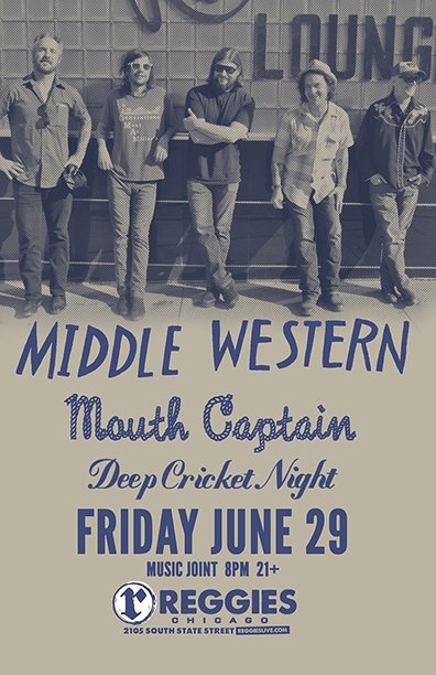 Reggies (@reggieslive) on Twitter photo Middle Western (featuring <a href="/BSHQ/">Bloodshot Records</a> artist William Elliott Whitmore) is coming to the Music Joint with Mouth Captain and Deep Cricket Night on June 29th!
Tickets: ticketf.ly/2l2KggA Middle Western (featuring <a href="/BSHQ/">Bloodshot Records</a> artist William Elliott Whitmore) is coming to the Music Joint with Mouth Captain and Deep Cricket Night on June 29th!
Tickets: ticketf.ly/2l2KggA