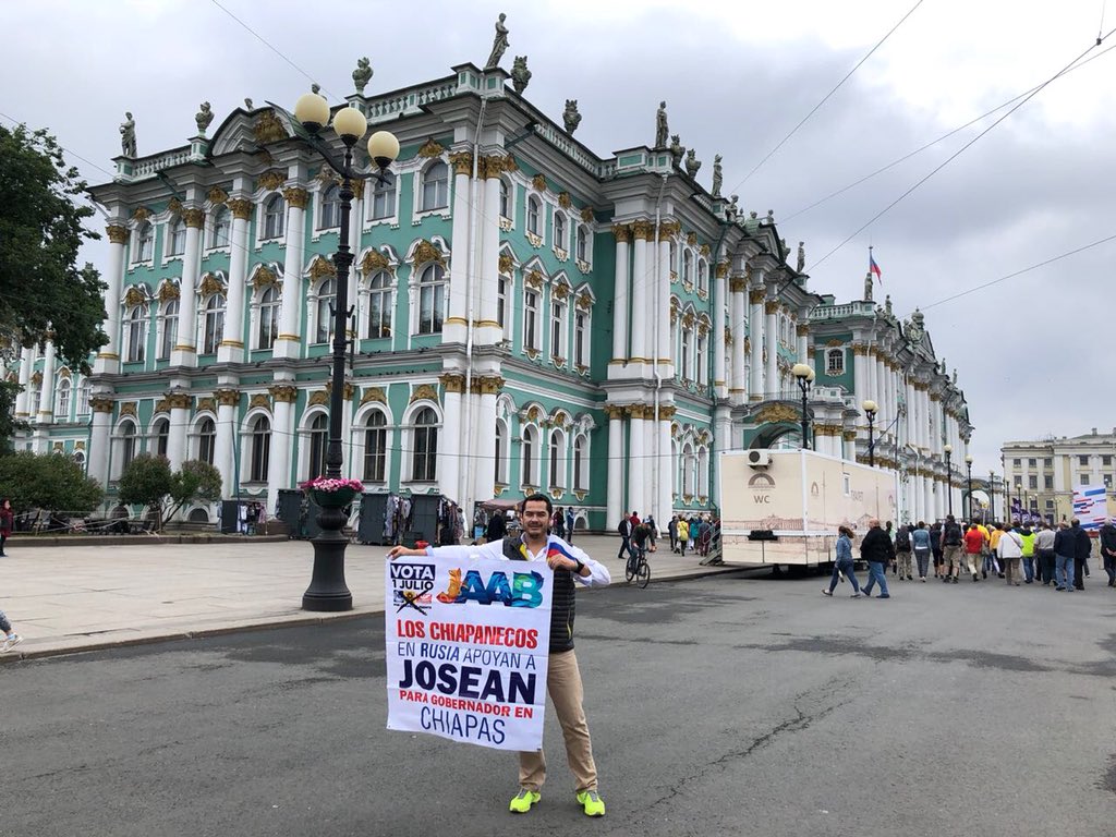EnTuxtla2's tweet photo. En Chiapas #YoConJosean2018 !!! Desde Rusia ya nos apoyan!!!  @AguilarBodegasJ @panchiapasvincu @FuerzaAzul2018 https://t.co/Oj3o4cM2ku