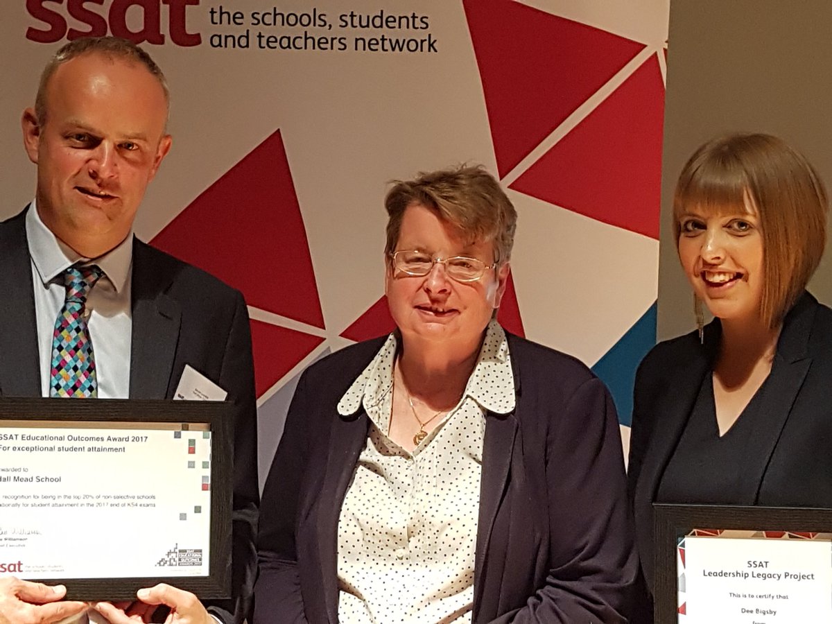 hallmead's tweet photo. Thrilled to receive @ssat award for high attainment tonight and well done to Miss Bigsby who graduated as an @ssat leadership fellow too. https://t.co/sdIyZ4EfBm