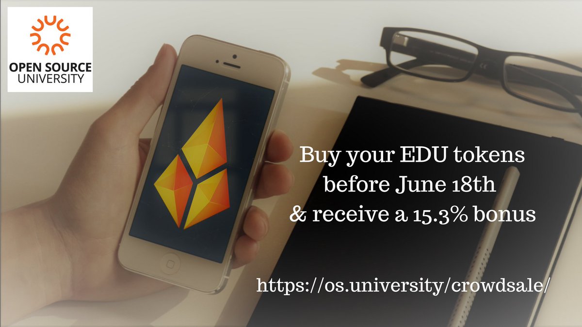 CryptaGMT's tweet photo. Get involved while the offer is this good. #OpenSourceUniversity  #ICO #HotICO #EducationOnTheBlockchain https://t.co/TPsGA92Edl