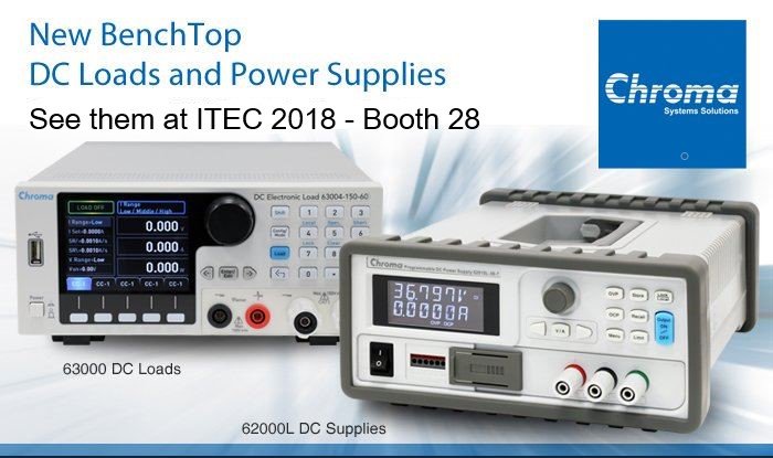 Chroma_USA's tweet image. We&apos;re less than a day away from ITEC 2018 in Long Beach, CA! Stop by Booth 28 for your chance to win a drone. #DCLoad #PowerSupplies