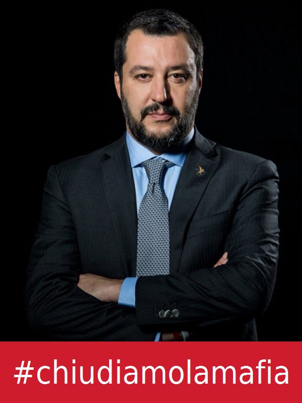 Ministro <a href="/matteosalvinimi/">Matteo Salvini</a> visto che "alzare la voce paga",.. Quando #chiudiamolamafia? Aspettiamo con ansia che dica ai boss mafiosi "la pacchia è finita". 
#Salvini #ottoemezzo