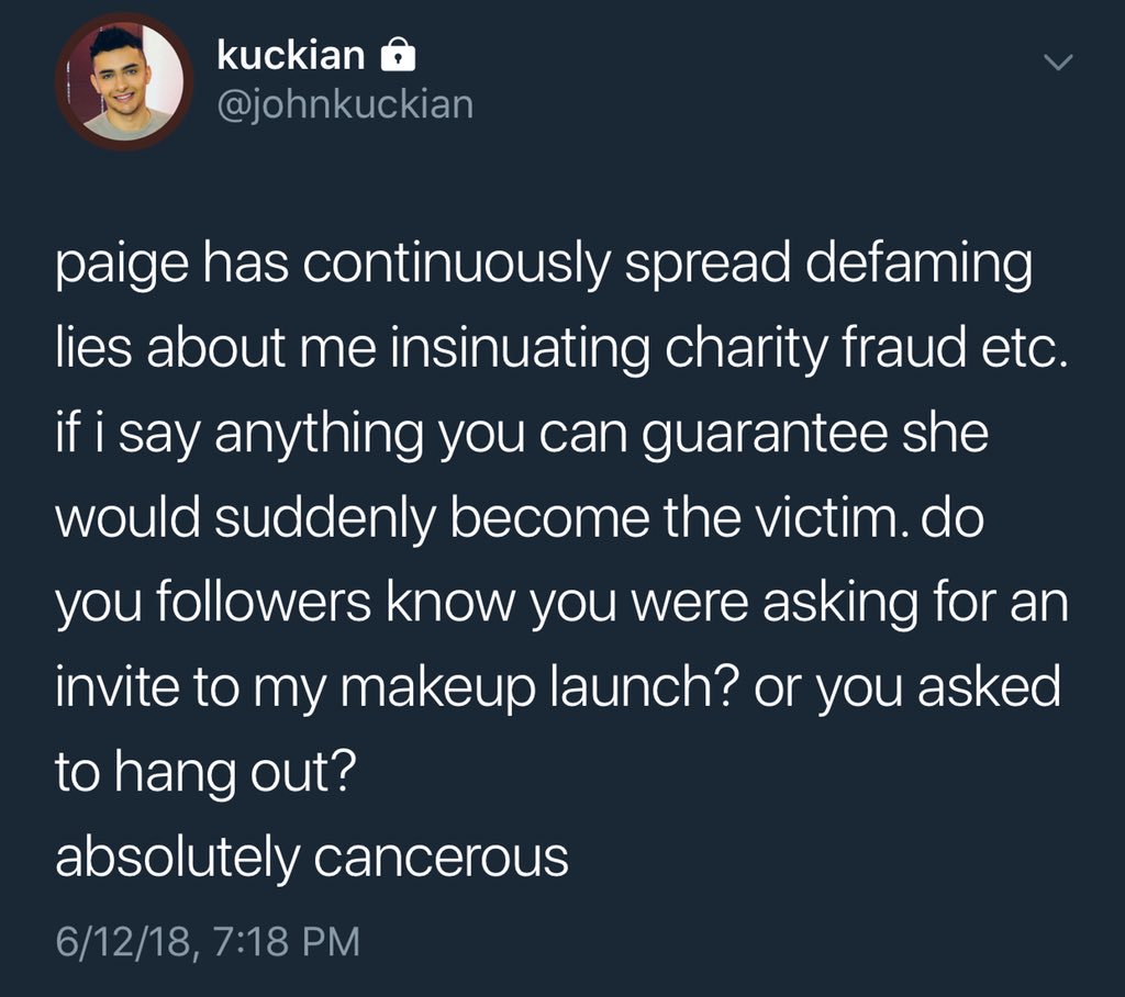 Kswizz_'s tweet photo. As someone who’s fought cancer @johnkuckian , shut the hell up. Fixing your lips to say @PaigeChristieUK is “cancerous”. You forget so quickly that you’re the dude who accused so@done of being a pedophile with no proof. #helloKettle https://t.co/1mFxgvk3RF