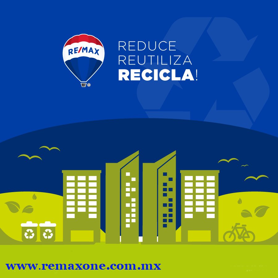 Reduce,
Reutiliza,
RECICLA.
#TodosSomosRemax #TodosSomosRemaxONE