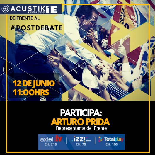 ConsejoPRD's tweet photo. #NoTePierdas
La mesa de análisis del #PostDebate presidencial hoy a las 11:00hrs a través de @Acustiknoticias participa como representante de #PorMéxicoAlFrente, nuestro Pdte. @arturo_prida sigue su transmisión por: ⬇️
https://t.co/70MWnFASdK https://t.co/hmWpPIW5bc
