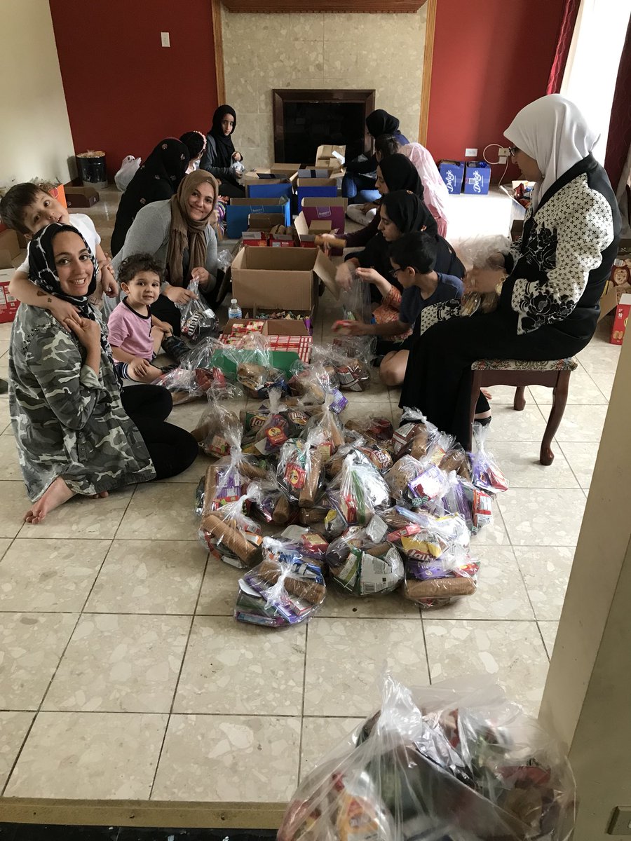 Today we put together #Eid goody bags for Muslims who are #incarcerated . Thank you to my sister @teehani for always getting my kids and I to help serve the community. #PrisonProject