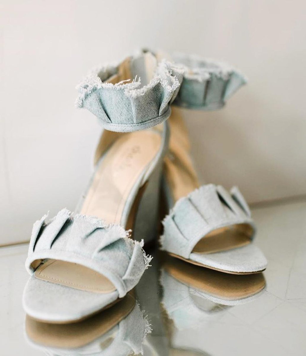 LastCallNM's tweet photo. Denim ruffle sandals for the modern woman. Shop @CharlesDavidCA. https://t.co/Ze843B112U #LCFinds https://t.co/R08M80js3S