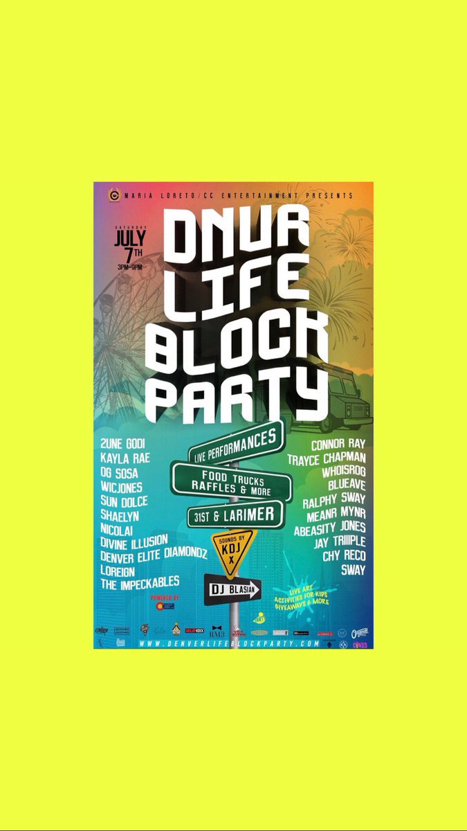 CCENT5280's tweet photo. Denver Life Block Party!! 
7/7/2018 3PM-9PM! 

Purchase tickets at https://t.co/pIsXZvfuc8 https://t.co/nLO2wHTEVl