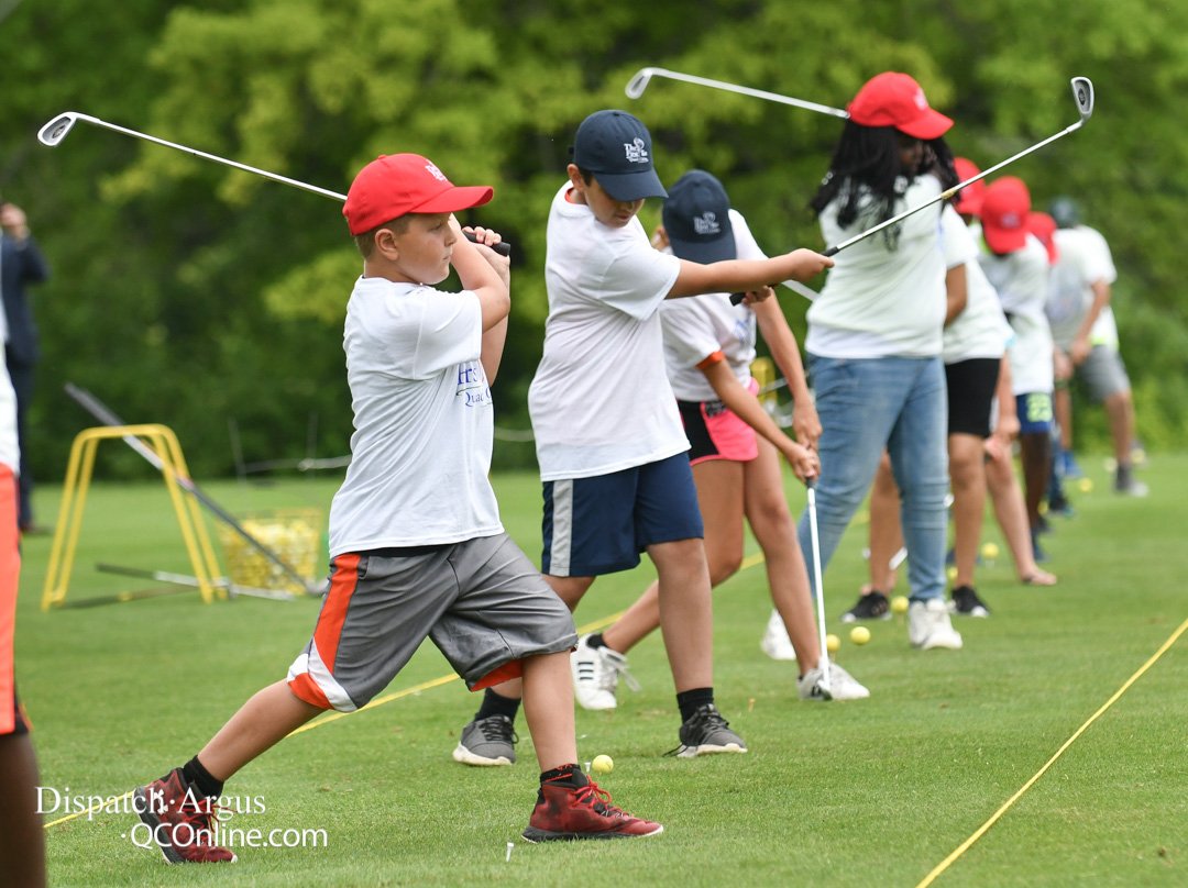 MizenerTodd's tweet photo. My @Dispatch_Argus photo gallery from Tuesday's opening ceremony for the new First Tee of the Quad Cities program at Highland Springs Golf Course in Rock Island. https://t.co/KiDLfquLbf https://t.co/TwCO568HzV