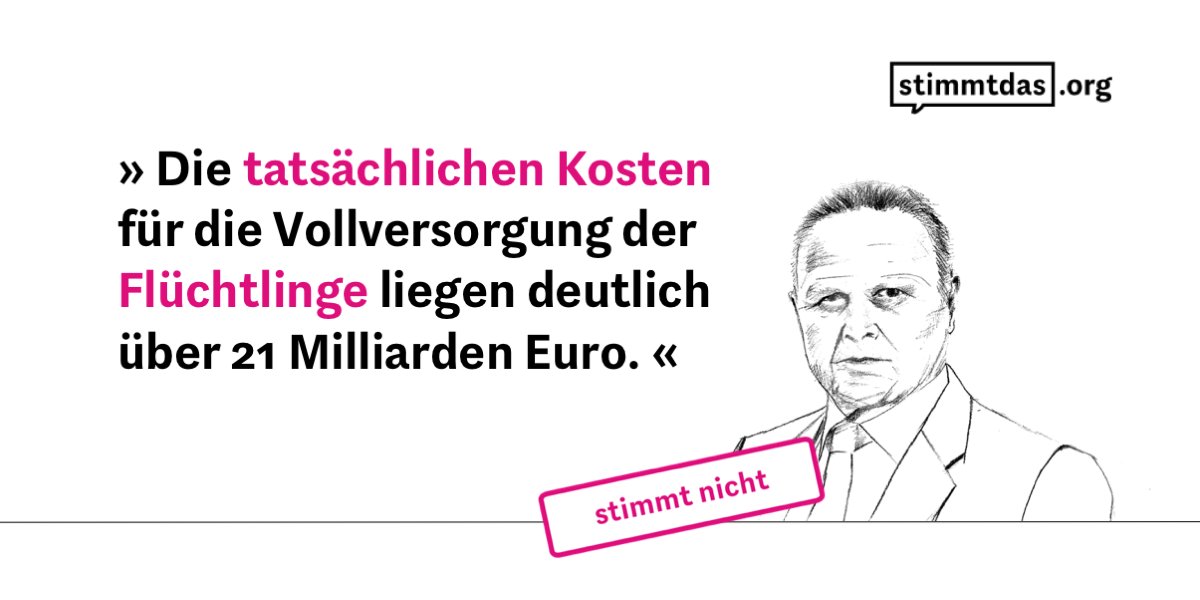 In die Pressemitteilung von <a href="/Georg_Pazderski/">Georg Pazderski</a> haben sich ein paar Fehler eingeschlichen. Er wirft der Bundesregierung vor, ihre Ausgaben für Geflüchtete zu verschleiern. Das stimmt so aber nicht. Unser neuer Faktencheck: stimmtdas.org/2018/06/12/die…