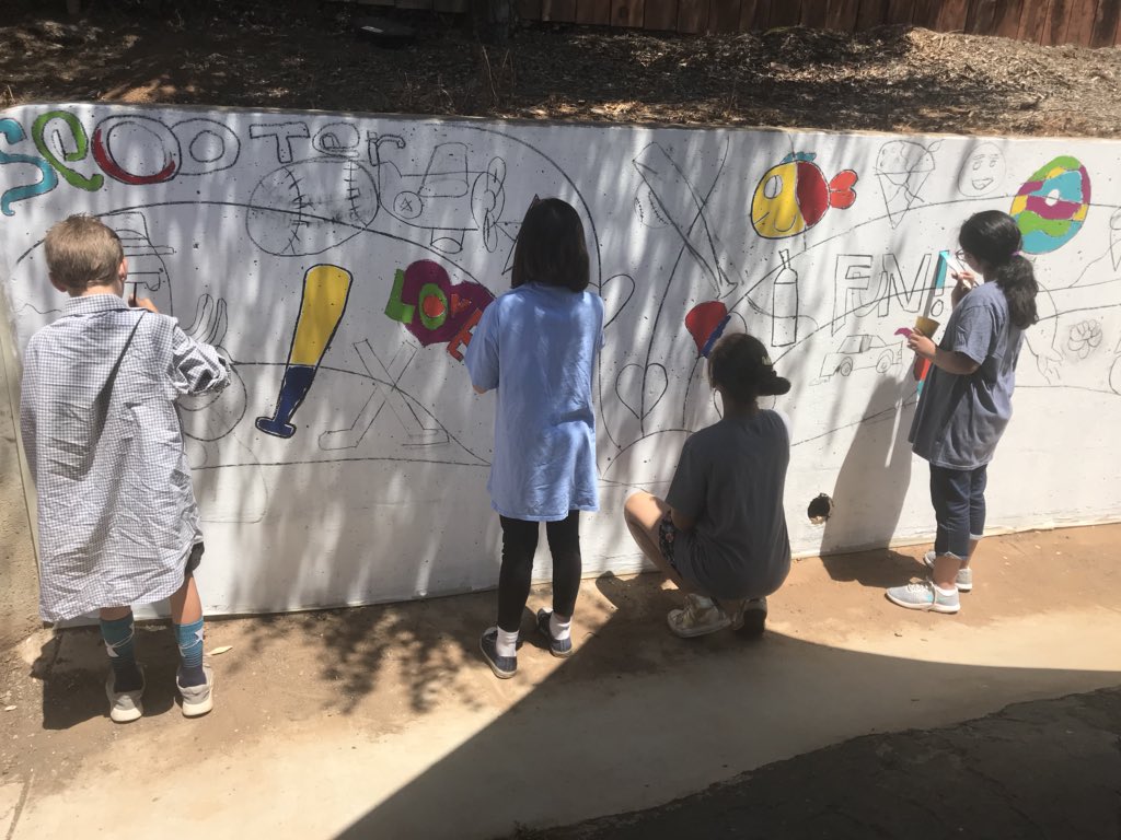 It’s complete! A labor of love.  Our mural, titled “All Our Love,” Inspired by the work of Romero Britto. <a href="/romerobrittoart/">Romero Britto</a> <a href="/SSDPepperDrive/">Pepper Drive School</a> <a href="/DonorsChoose/">DonorsChoose</a>