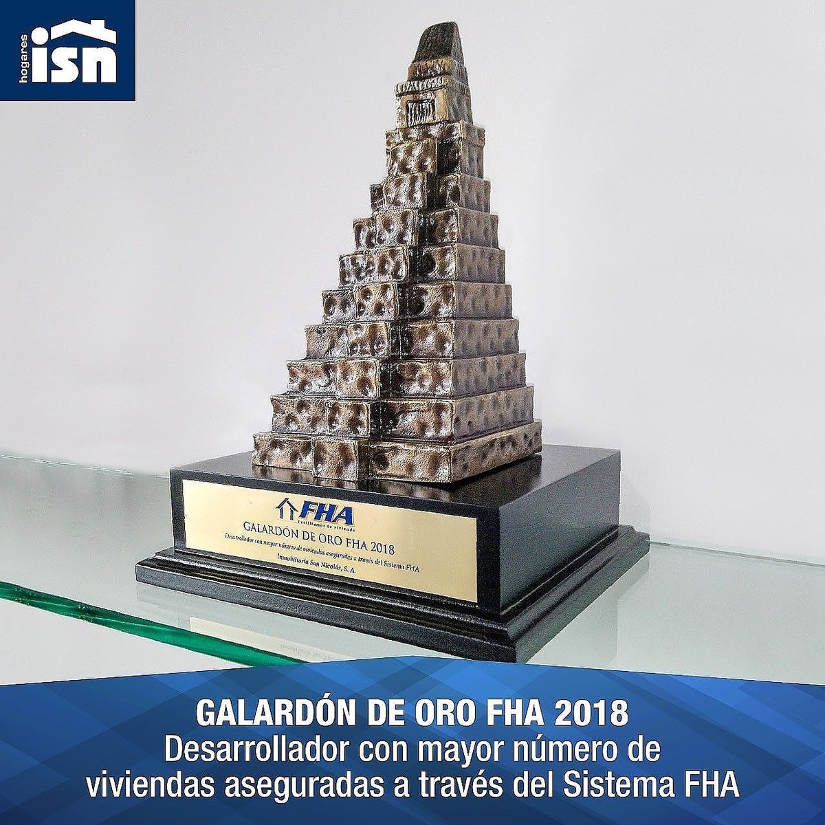 Agradecemos la confianza que nuestros clientes han puesto en nosotros, este reconocimiento nos motiva a seguir convirtiendo los sueños de muchos guatemaltecos en casa propia. 
#HogaresISN #GalardonDeOroFHA2018