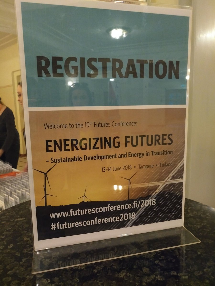 LowCTransitions's tweet photo. Delighted to have just registered for the Energizing Futures conference here in Tampere, Finland. #futuresconference2018 #energyintransition #SustainableDevelopment @UL_Research @EPAResearchNews https://t.co/Oly45ow4Mm