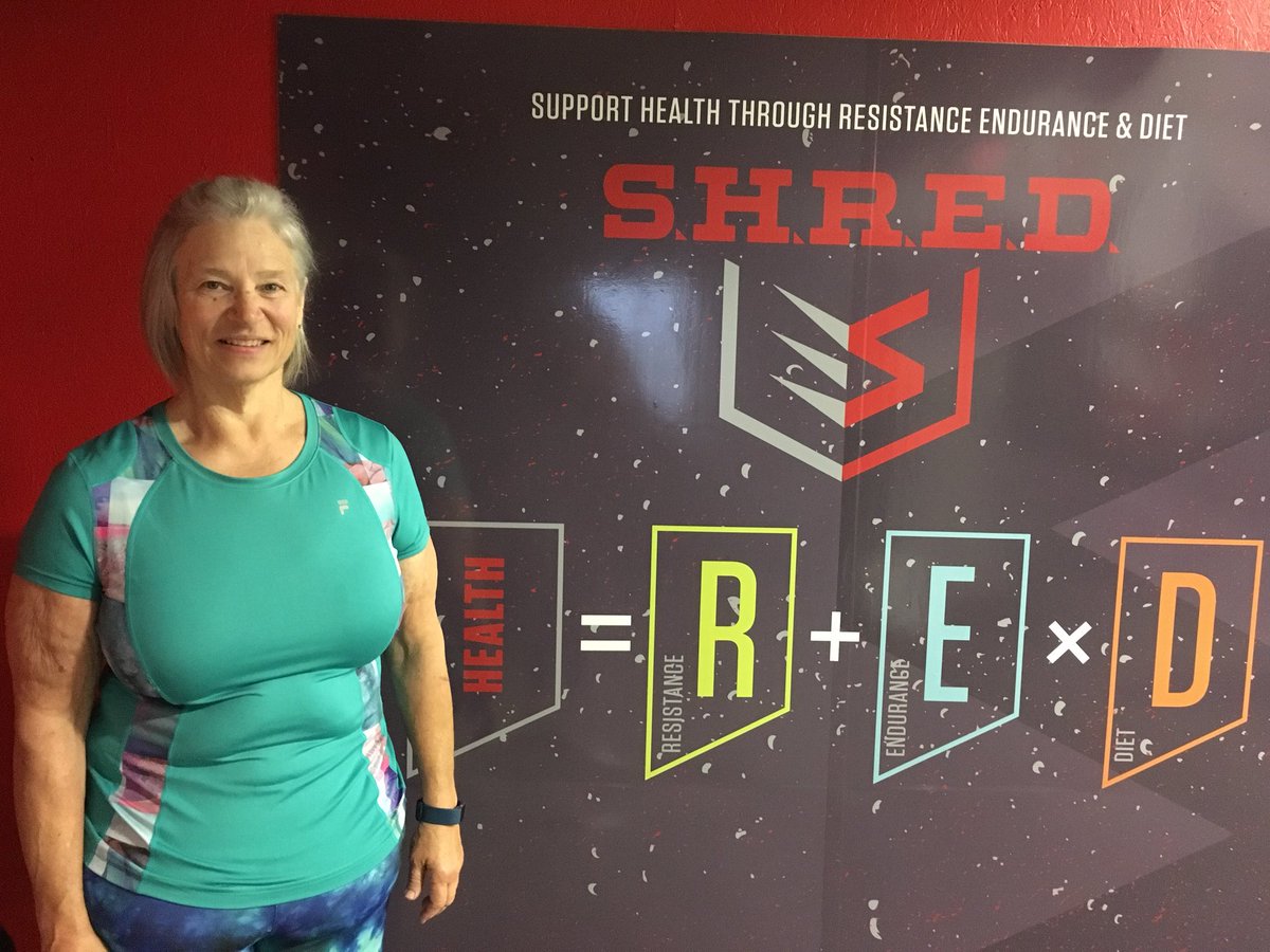 FreeStateFitnes's tweet image. SHREDDER of the WEEK goes to Kim Wiles!! 
“Kim has inspired so many people in and out of the SHRED program.  She attends class daily, watches her nutrition and continues to improve her health! She has kicked it up in class by challenging herself and lifting heavier!  Great job!