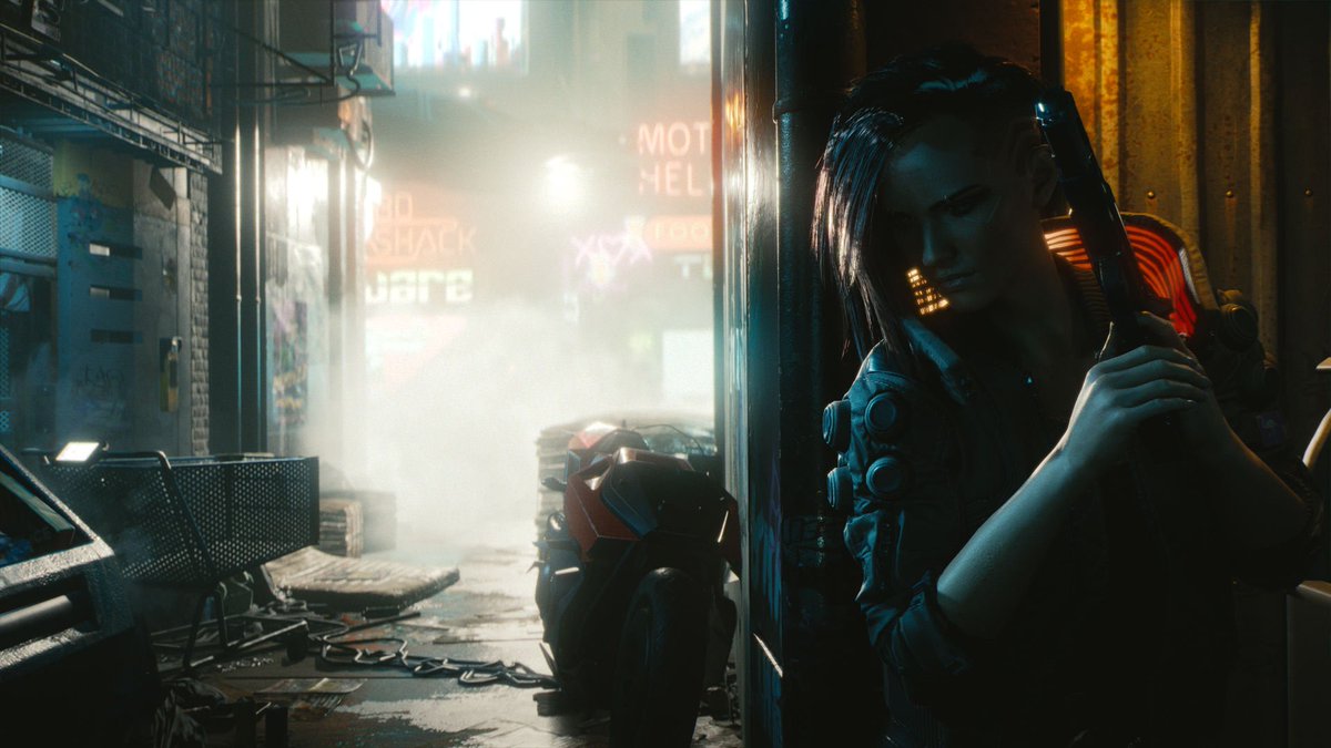 Kotaku's tweet photo. Cyberpunk 2077 is a first-person RPG https://t.co/nGoWjd4luh https://t.co/jhDqwhA8w9