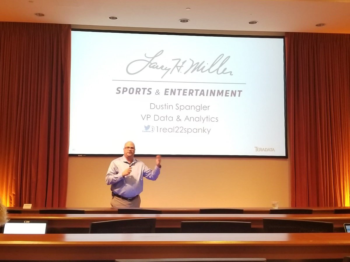 Teradata's tweet image. Dustin Spangler, VP of Data and Analytics at Larry H Miller Sports &amp;amp; Entertainment @LHM discusses how they leverage @Teradata #IntelliCloud at  #TD3PI #CloudExperts #BuiltForTheCloud
