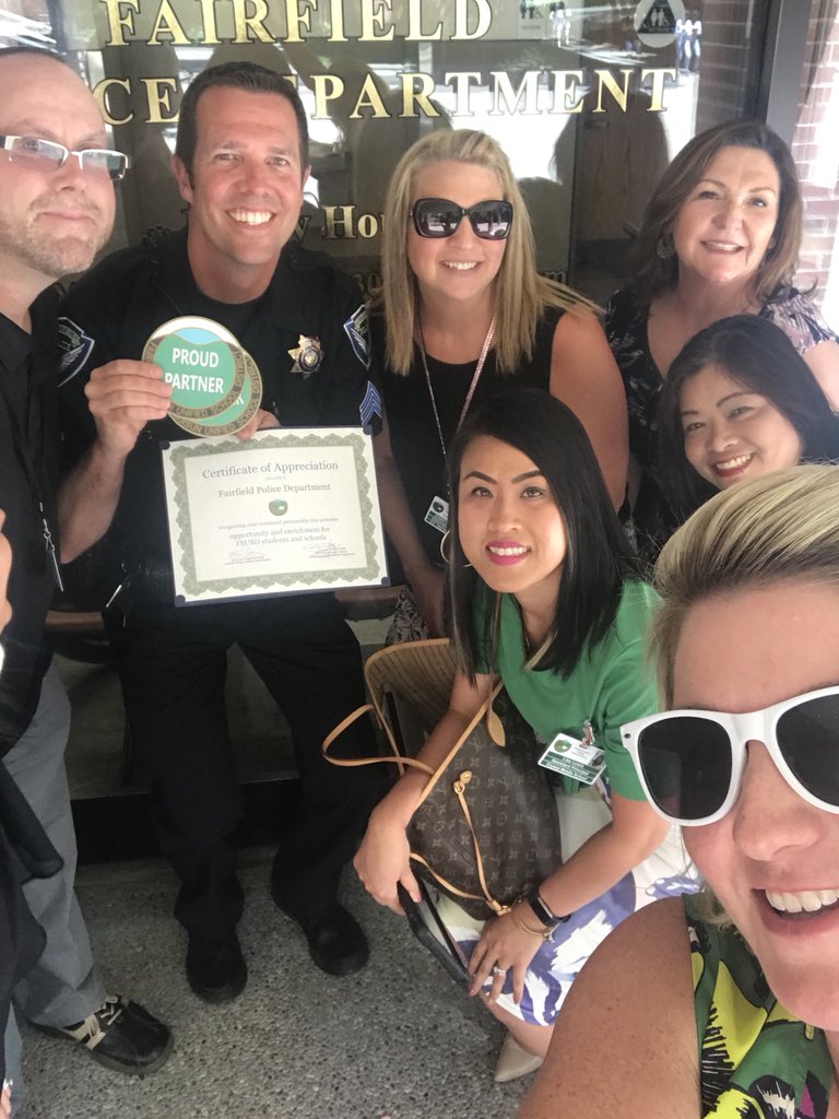 Thank you <a href="/SgtOviatt/">Sgt. Oviatt</a> <a href="/FairfieldPolice/">Fairfield, CA Police</a> for your ongoing efforts to keep <a href="/FairfieldSuisun/">Fairfield-Suisun USD</a> safe! #CommunityPartnersRock #FSUSDLEADLap