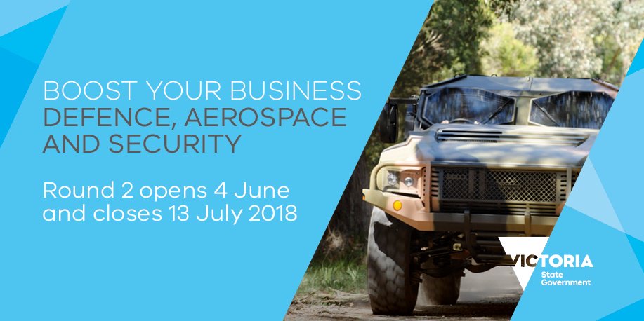 InvestVictoria's tweet photo. Boost Your Business vouchers support projects that help businesses improve their market engagement, innovation and business capability. https://t.co/9fXdlJOGbt #BYB2018 #vicdefence https://t.co/ChbXaNKlFn
