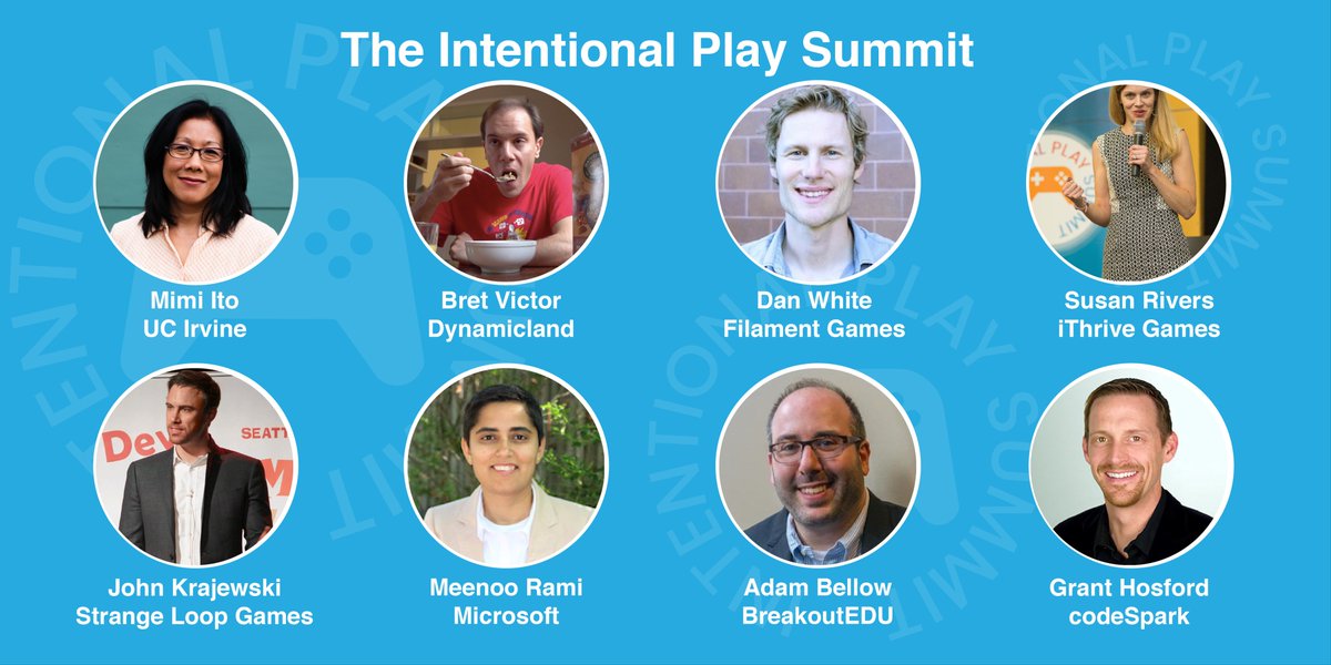 intlplaysummit's tweet image. We are working on a great lineup for this year&apos;s Intentional Play Summit! Here are a few of our incredible speakers. Check out our website for everyone confirmed so far intentionalplaysummit.com/speakers/. Early bird registration ends soon so don&apos;t wait! #gbl #edtech #seriousgames