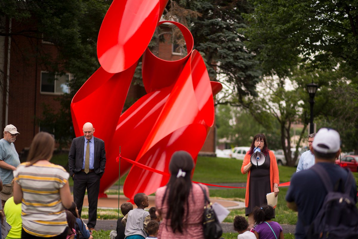 EcolabFdn's tweet photo. We partnered with @PublicArtStPaul and donated the #AlexanderLiberman sculpture "Above, Above", that sat at our previous Ecolab Corporate Headquarters Building, to the #WesternSculpturePark #ECLTeam #Ecolabgives https://t.co/ClwYd2X42J
