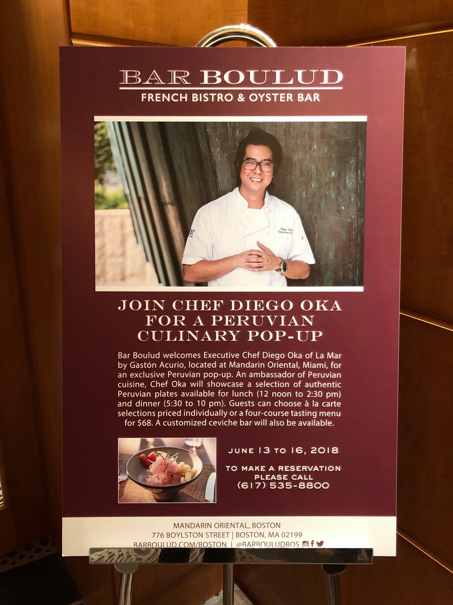 diegooka's tweet image. LA MAR MIAMI in Boston! So honored to be cooking at @barbouludbos @mo_boston together with Chef Brian @cheddaswiss // June 13th to June 16th @lamarmiami @gastonacurio @danielboulud