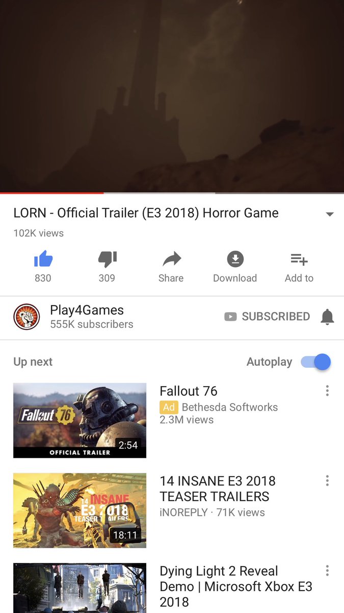 TeamKillMedia's tweet photo. Over 100,000 views on our trailer that Play4games shared! 😎
https://t.co/YPdScUzS3P
#lorngame #ue4 #ps4 #xboxone #pc #survivalhorror #gamedev #indiedev #e3
#gametrailer #coming2018 https://t.co/dZ2Dl0H61A